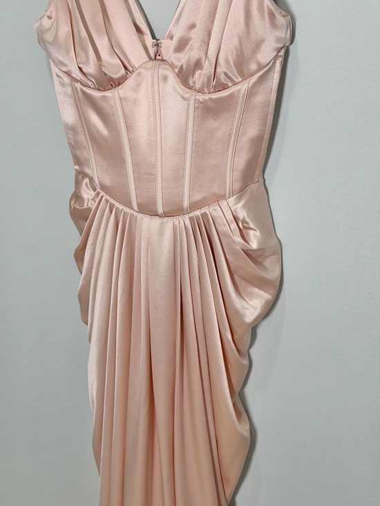 House of CB Angeline Blush Pink Satin Corset Maxi Dress - Small - Picture 5 of 11